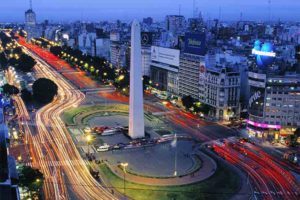 El Obelisco y la Avenida 9 de Julio en Buenos Aires
