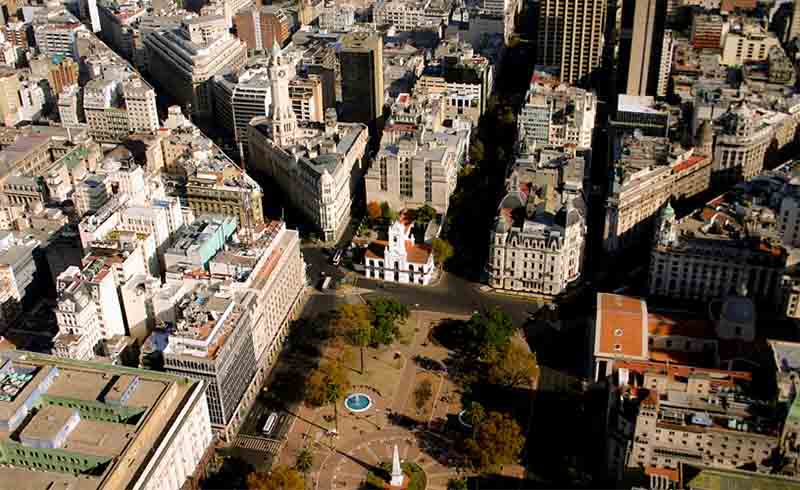 Vista aérea de la Plaza de Mayo